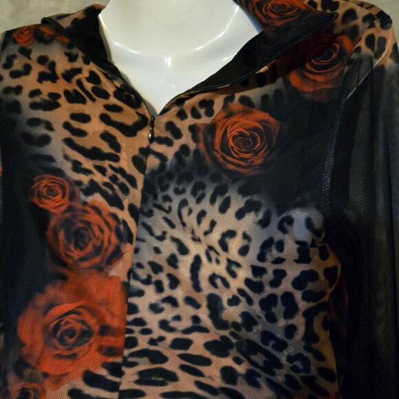 Runaway Women's‎ S Jordi Mini Dress Black Leopard Sheer Sleeves Mob Wife Wild - Picture 8 of 12